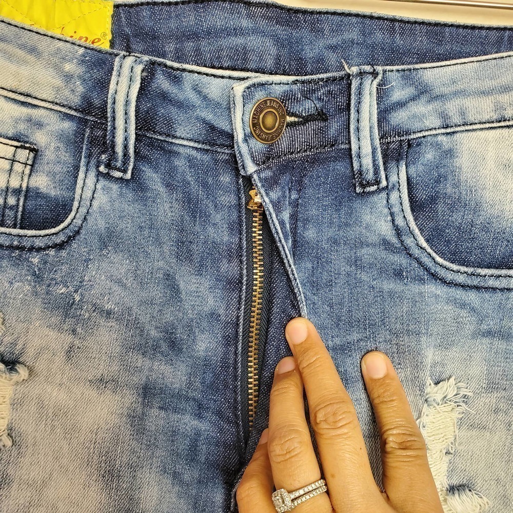 Machine Denim Jean High Rise Distress Short - Picture 3 of 10